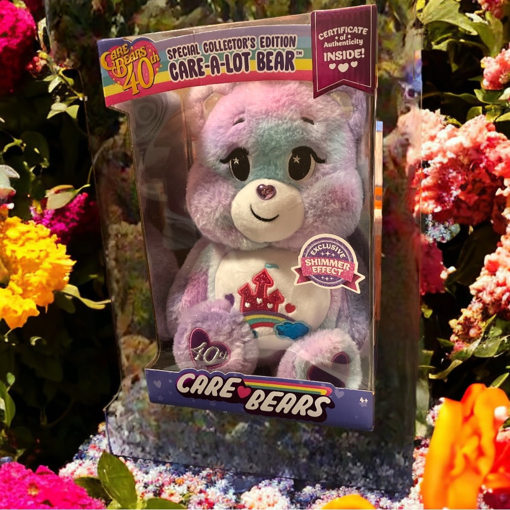Care Bears 40th Collectors Edition Exclusive Shimmer Effect Care-A-Lot Bear NWT